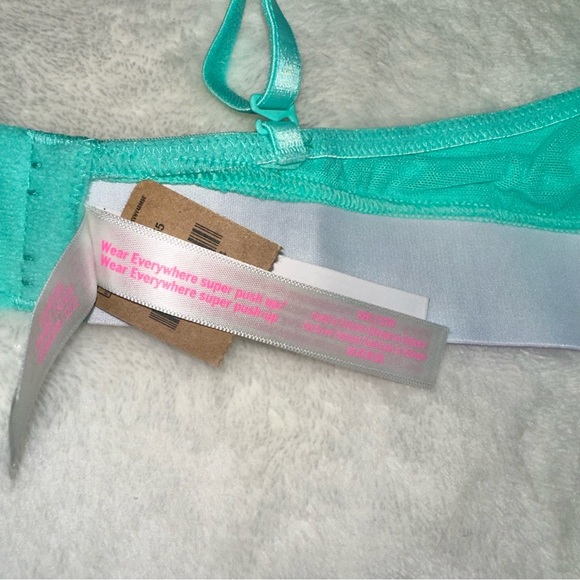 NWT! PINK Super Push-up Bra + Shortie Panty in Ice Teal - Picture 6 of 12